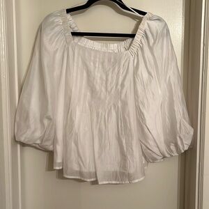 Banana Republic Factory White Pleated Blouse Size XS